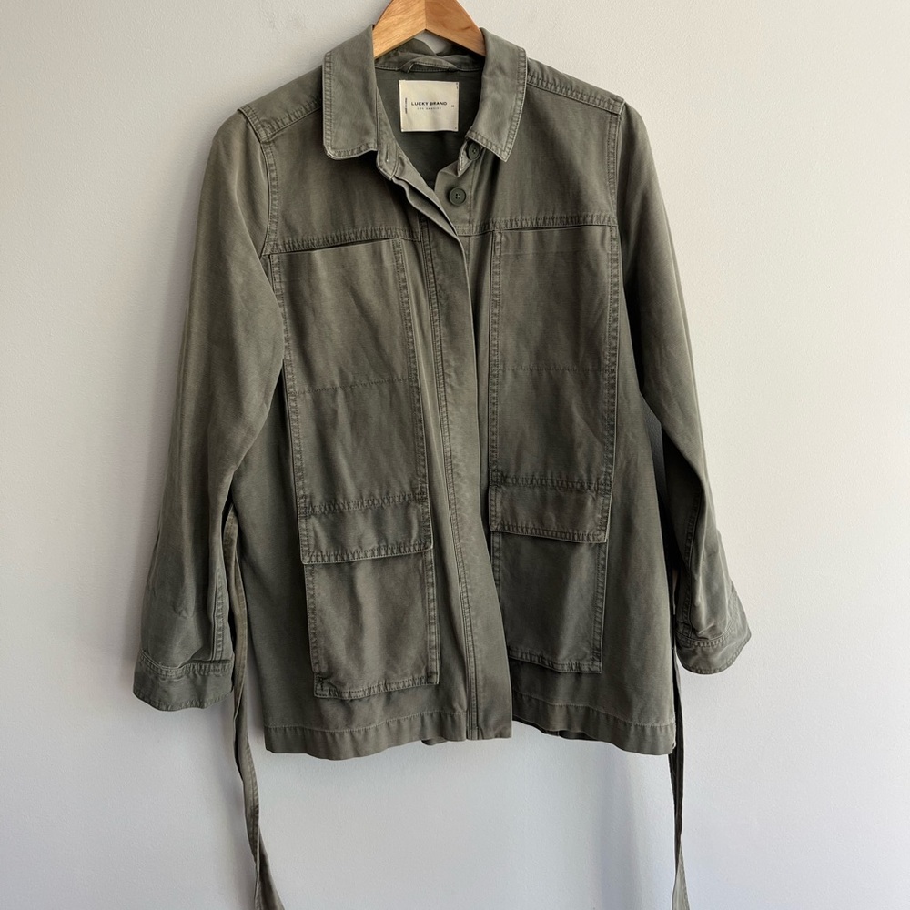 Lucky Brand Women's Green Utility Jacket with Belt size Medium